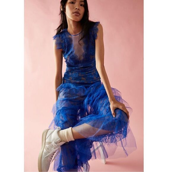 Free People Bronx and Banco Nina Cobalt Maxi Dress/ Size XS - Picture 4 of 13